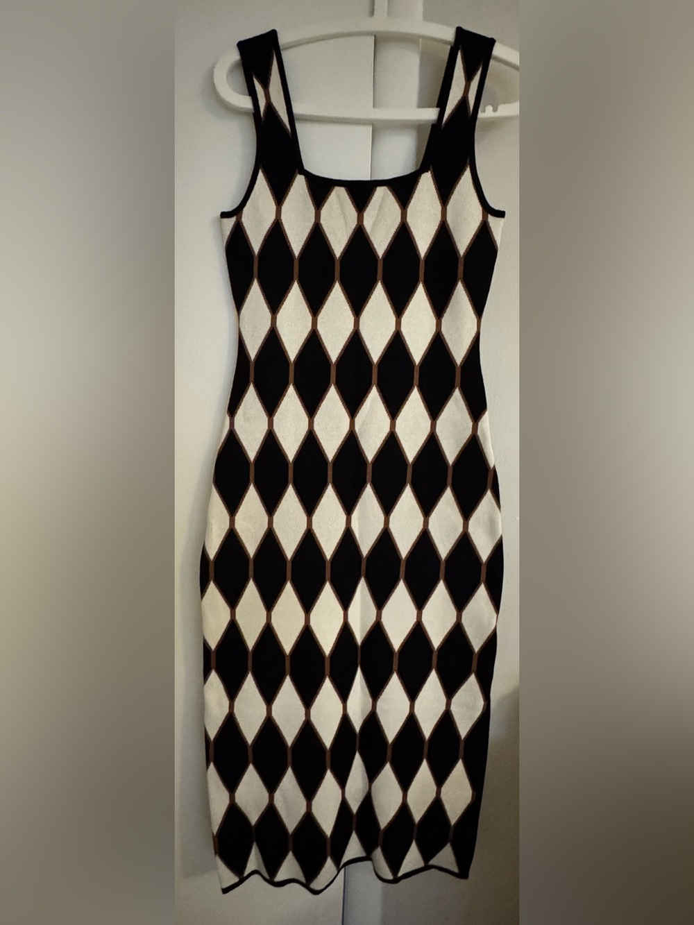 House of Harlow 1960 Harlequin Diamond Knit Midi Dress S NWOT